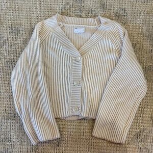 ASOS Cream Ribbed Button-Up Cardigan